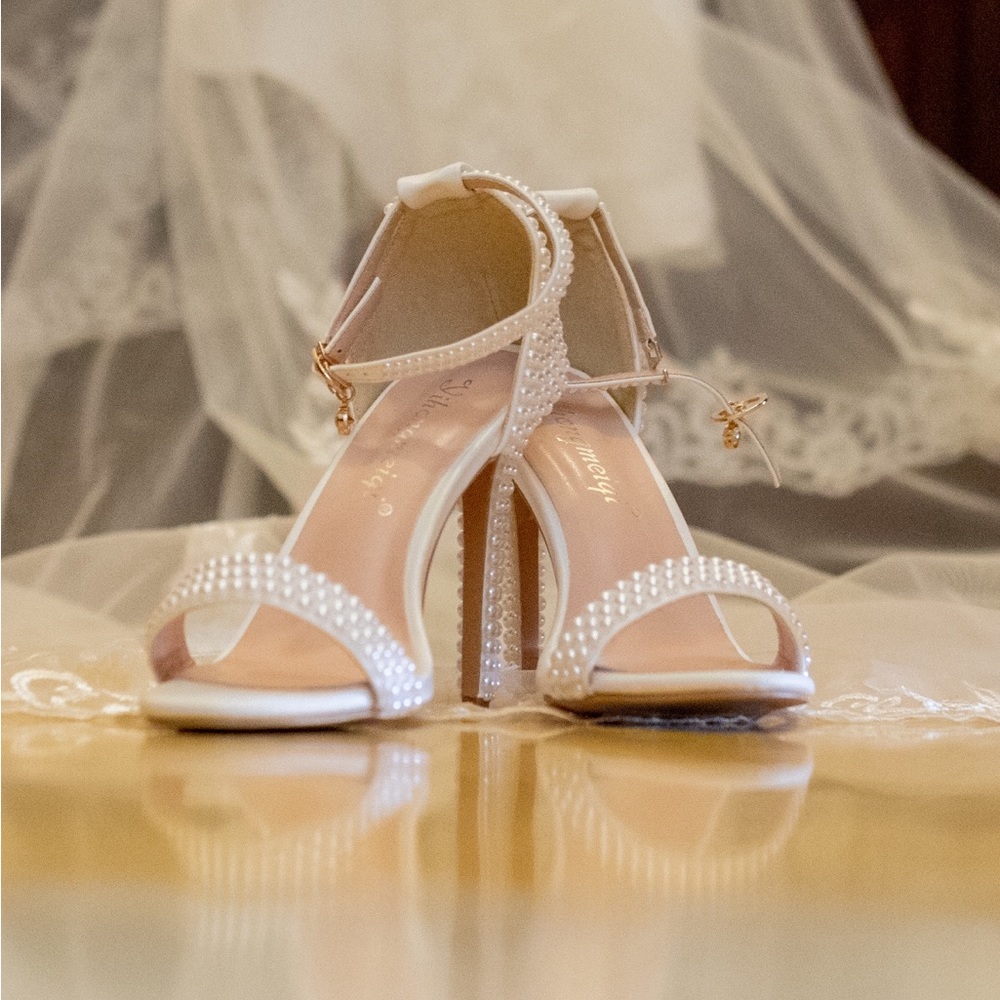 Beautiful.. delicate pearl bride shoes
